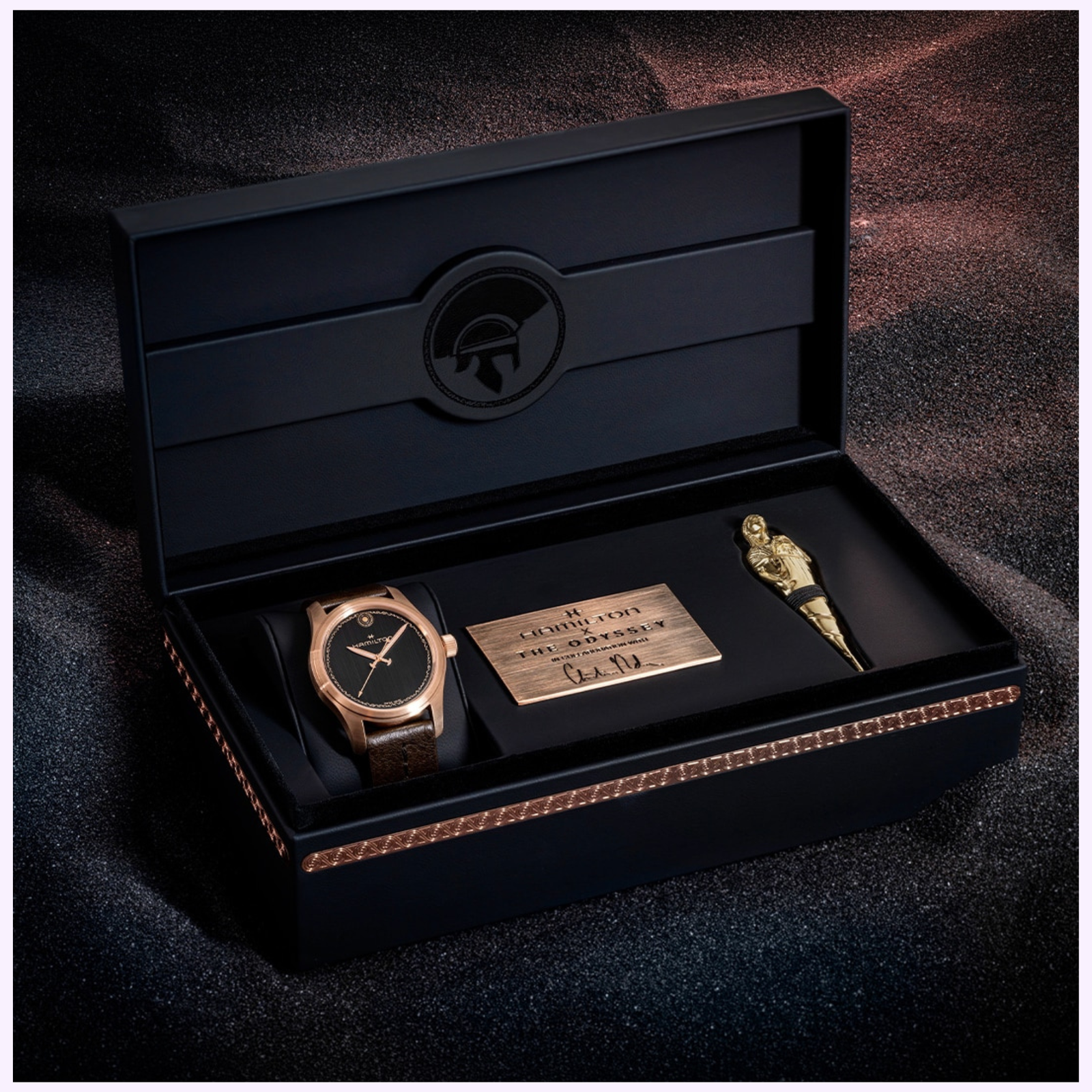 Collector's set with Athena pin, signed plaque and display box